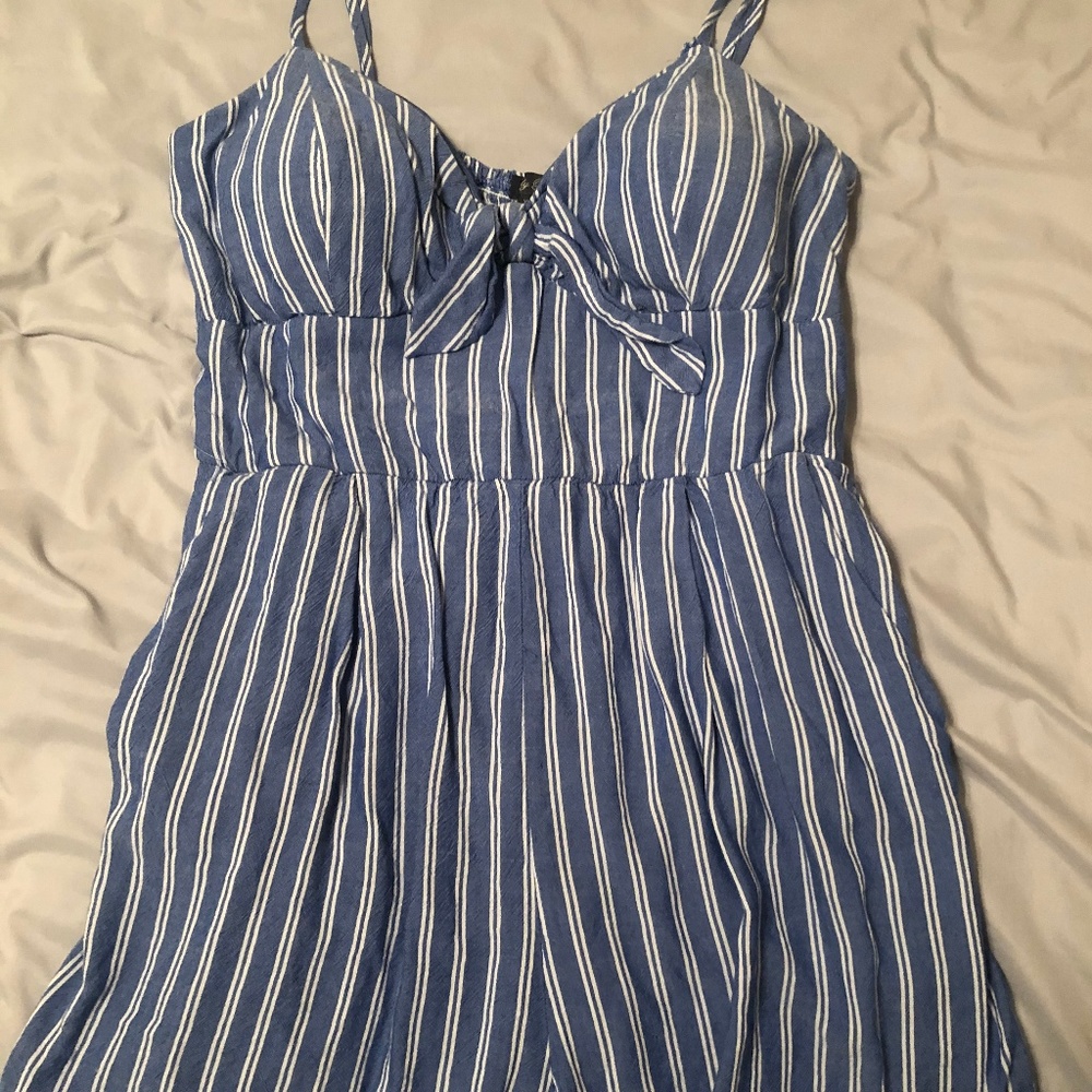 Striped Blue/White Romper